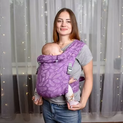 Baby Wrap Mei Tai Baby Carrier Pink Feathers Organic Cotton. Ergonomic Mei Tai • $72