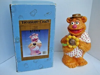 Treasure Craft Jim Henson 1995 Muppets Fozzie Bear Cookie Jar 13  W/Original Box • $225