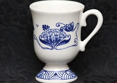 $17 • Buy ROYAL DELFT FLORAL BLUE & WHITE Ceramic Footed Mug
