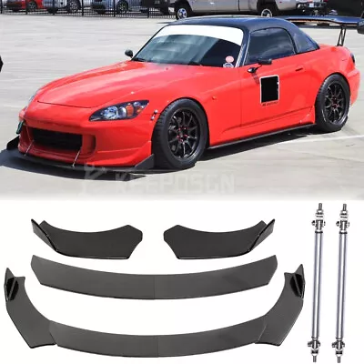 Carbon Front Bumper Lip Splitter Spoiler + Strut Rods For Honda S2000 2000-2009 • $95.11