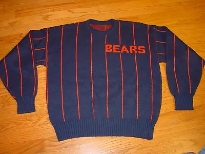 1980's Vintage Retro Mens L Chicago Bears Mike Ditka Knit Sweater Large • $99.99