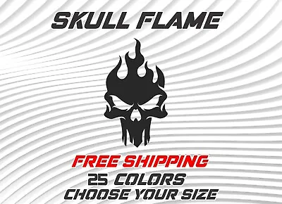 Skull Flame 1 Sport Bike Motorcycle Tumbler Helmet Sticker Go Cart ATV Decal • $9.99