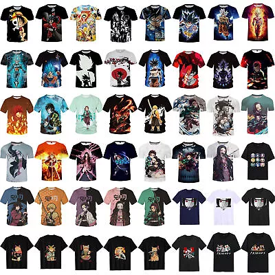 Unisex Anime ONE PIECE Monkey D Luffy Print T-shirt Short Sleeve Summer Tops Tee • $17.66