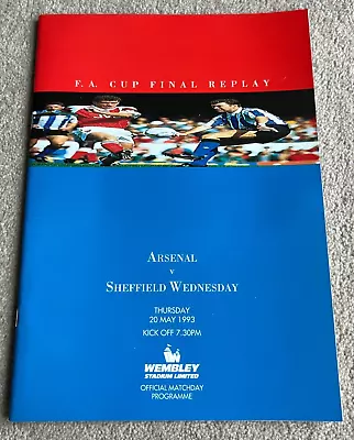 Unused Replay 1993 FA Cup Final Programme Arsenal V Sheffield Wednesday Wembley • £21.99