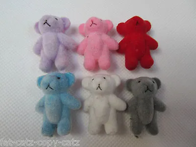 Small Solid Felt Covered Tiny Miniature Doll House Craft Teddy Bears 1.4  Tall • £2.95