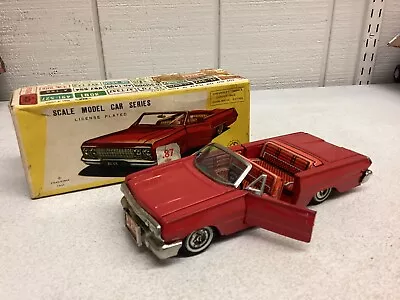 Japan Tin Friction Car 1965 Impala Conv. W /original Box  Haji Japan • $280