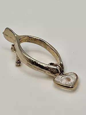 HEART Mustard Seed Wishbone Brooch Pin MCM Religious Dangle Vtg Y2K Grannycore • $12.99