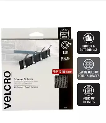 Velcro Extreme Outdoor -All Weather/Rough Surfaces- (GREY - 10ft X 1in Roll)  • $17.89