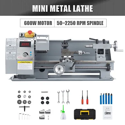 8 X14  Mini Metal Lathe Variable Speed Digital Metalworking Machine 2250RPM 600W • $503.99