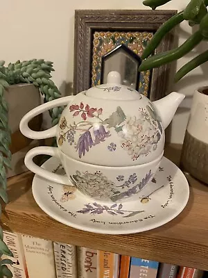 M&S Tea For One Teapot & Cup “An Edwardian Lady” Set | Pristine | Country Diary • £19.99