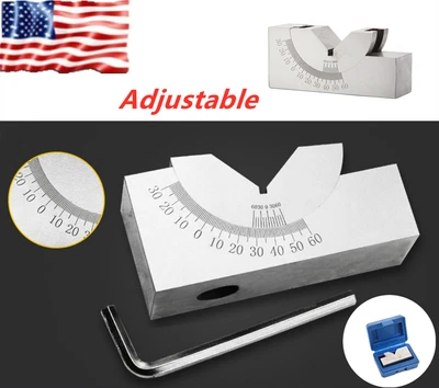 $37.76 • Buy 0°-60° Adjustable Angle Block Set V  Angle Gauge Block Precision Micro Milling