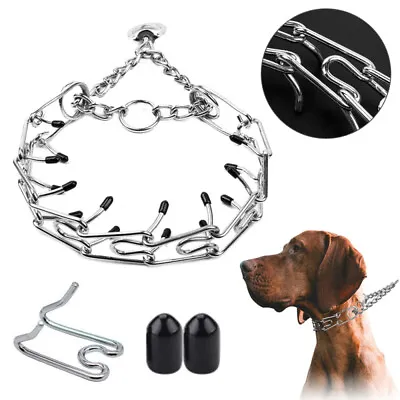 £8.99 • Buy 3 Sizes Dog Collar For Training Pet Choker Quick Release Chain Walking Dog Prong
