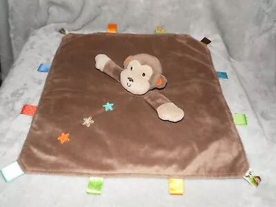 Taggies Monkey Comforter Soft Toy Brown Rattle Blankie • £13.95