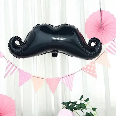 BLACK 31  Long Mustache Mylar Foil Balloon Wedding Party Event Favor Decorations • $4.76