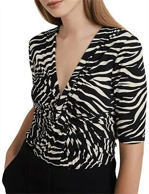 $25 • Buy Witchery Zebra Print Knot Knit Top S New Without Tags