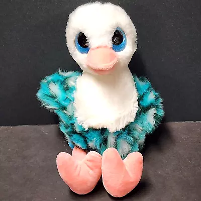 Fiesta Fancies Plush Stuffed Animal Toy - Blue Ostrich  With Big Glitter Eyes • $13.95