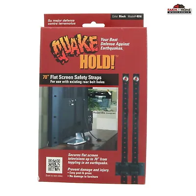 Quake Hold 70  Flat Screen TV Safety Straps Earthquakes Black 4516 ~NEW • $13.95