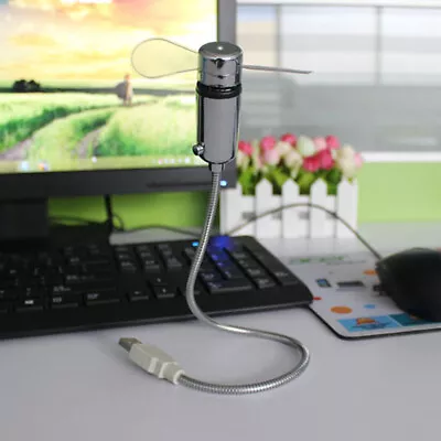 USB Mini Fan Flexible 5V Portable Fan With LED Light Rechargeable Fan For Office • $17.19