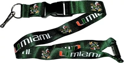 Miami Hurricanes Football Team Logo NCAA Green Safety Lanyard Keychain • $7.95