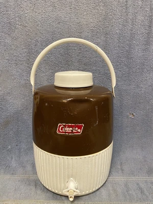 $15 • Buy COLEMAN Vintage Water Jug Cooler Drink Dispenser Brown/White  2-3 Gallons