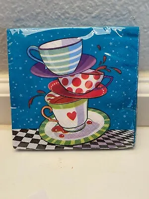 Mad Hatter Tea Party Birthday Party Paper Beverage Napkins 16 Count. • $1.95