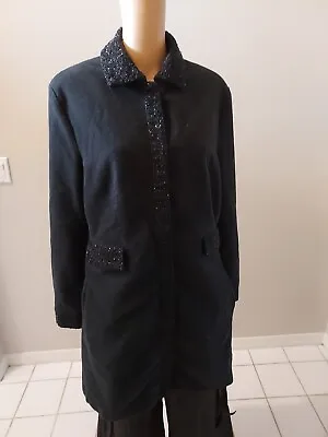 George By Mark Eisen Black Textured Coat With 2 Sets Of Gloves Size Xl Sku9 • $30