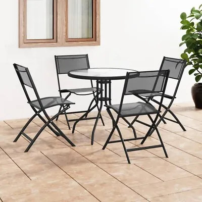 $197.99 • Buy VidaXL Outdoor Dining Set 5 Piece Steel Garden Table And Chair Furniture Set