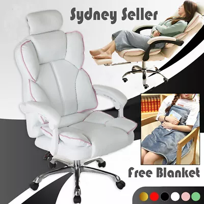 $119.02 • Buy Adjustable Gaming Chair Office Executive Computer Racing Footrest Recliner AU