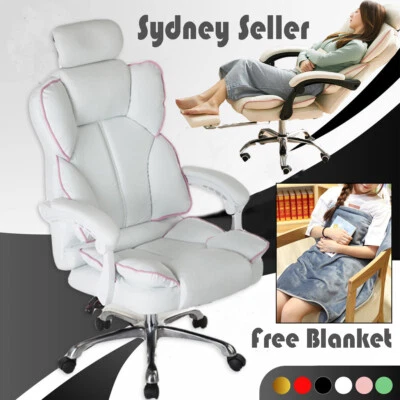 $109.10 • Buy Adjustable Gaming Chair Office Executive Computer Racing Footrest Recliner AU