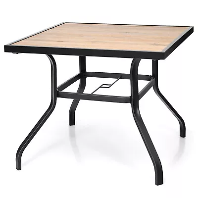 Patiojoy Patio Metal Bistro Table Square Dining Table Garden Poolside Backyard • $129.49