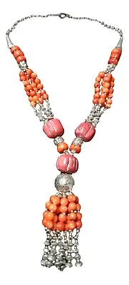 Handmade Moroccan African Berber   Coral  Artisan Necklace • $39.89