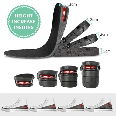 9cm Unisex Shoe Insert Taller Lift Height Up Increase Heel Height Insoles 4layer • £5.99