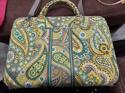 Vera Bradley Laptop/PC Hardshell Quilted Crossbody Tote Yellow/Turquoise Paisley • $18.40