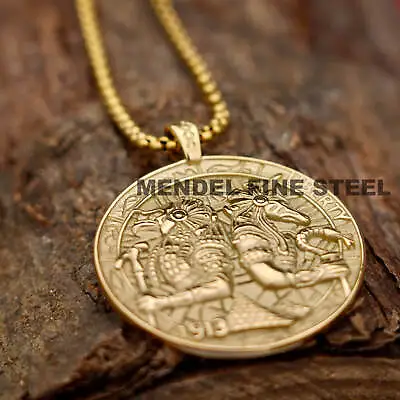 MENDEL Mens Gold Plated Egyptian Hip Hop Anubis Pendant Necklace Stainless Steel • $18.99