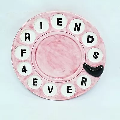 Vintage I Love Lucy  Friends 4 Ever  Telephone Coaster Hand Painted Ceramic • $7.63