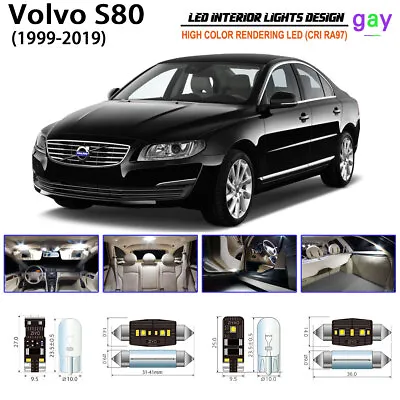 Lights White LED Interior Light Kit For Volvo S80 1999-2019 Bulbs Replacement • $24.78