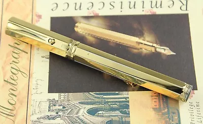 Montegrappa Reminiscence Smooth 925 Vermeil Large Fountain Pen - RARE! • $1800