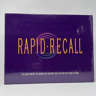 RAPID RECALL Vintage 1993 Trivia Party Game By Western Publishing NEW SEALED • $34.85