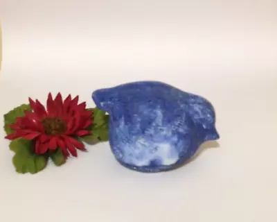 McCarty’s Pottery FAT BEAUTIFUL COBALT BLUE Bird W/ CREAM TINT HARD TO GET GIFT • $25