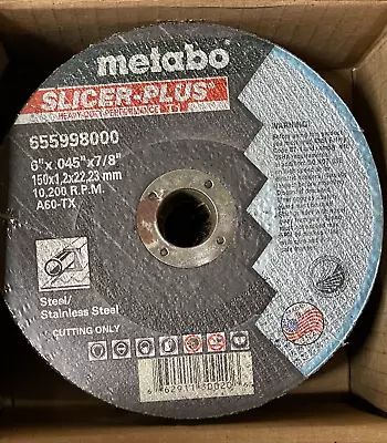 Metabo 655998000 6in. Type 1 A60TX Slicer Plus Cutting Wheel 50 Pieces • $109.95