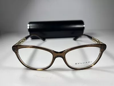 😎 New Bvlgari 4126-B Eyeglasses 5401 Brown Ivory Accents Frames 53/16/140 • $204.95