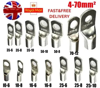 Copper Lug Terminal Battery Welding Cable Tube Connector Ring Crimp ALL SIZES!!! • £54.99