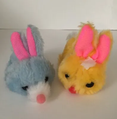 Vintage Wallace Berrie Bunny Rabbits Set Of 2 Mini Plush Stuffed Animals 1976 • $17.09