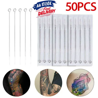 50Pcs Mixed Tattoo Needle Set 1RL 3RL 5RL 7RL 9RL Disposable Tattoo Needles Kit • $17.59