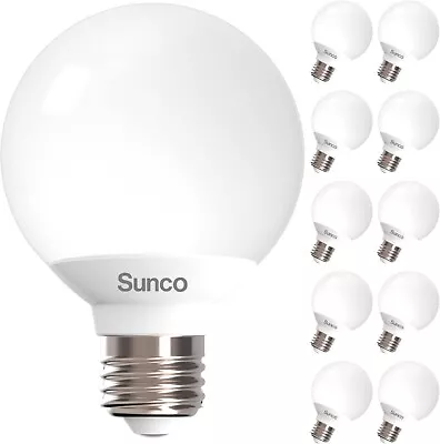 Sunco 10 Pack G25 Vanity Globe LED Light Bulbs 3000K Warm White Frosted 6W E26 • $34.95
