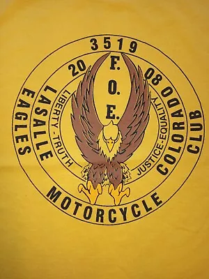 Vintage 2008 Lasalle Colorado Eagles Motorcycle Club T Shirt.size Large..22 Pits • $12.99