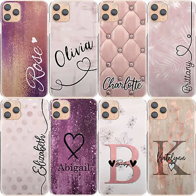 Personalised Phone Case For Huawei Y6/Y6s/Y7/Y9;Initial Pink Marble Hard Cover • £4.99