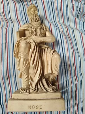 Mose  GREECE  Antique Holding The Ten Commandments Figure Statue  Carved • $29.99