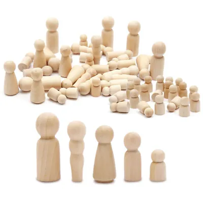 £14.99 • Buy 60PCS Wooden Doll People Decorative Unfinished Bodies Blank Angel Peg For Craft