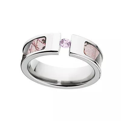 Womens Licensed Mossy Oak Pink Break Up Camo Ring Tension Set Pink Sapphire • $225